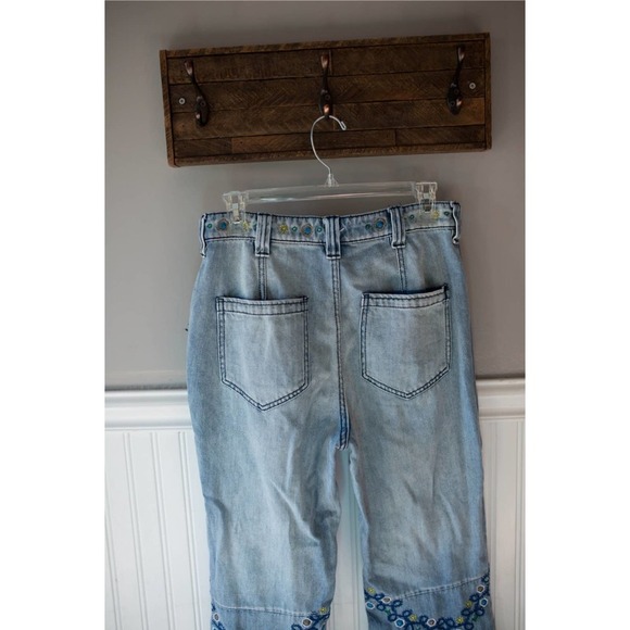 FREE PEOPLE DELPHINE EMBROIDERED JEANS 27 - Picture 5 of 7